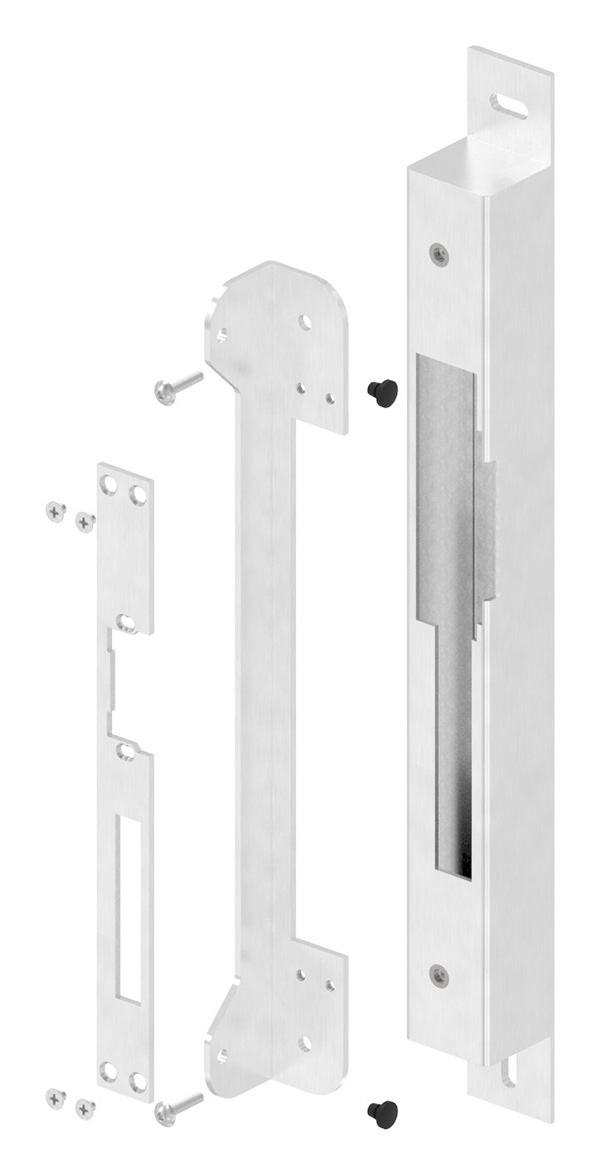 Gegenkasten Edelstahl V2A- geschliffen Korn 240- 40 mm- Abstand 72-92 mm- DIN Links-88-1159115-240.L