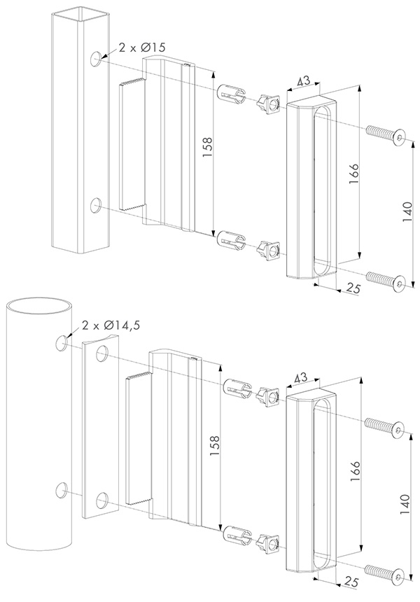 Anschlag ALU roh fuer Vierkantrohre 40-60 mm Locinox Industrieschloesser beidseitig-88-1159620.ALU