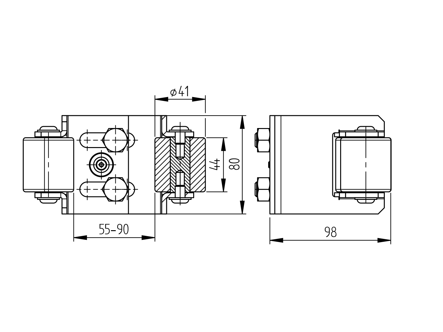 Obere Torfhrung Stahl verzinkt einstellbar 55-90 mm mit Gummirollen-89-11H375590-A.4
