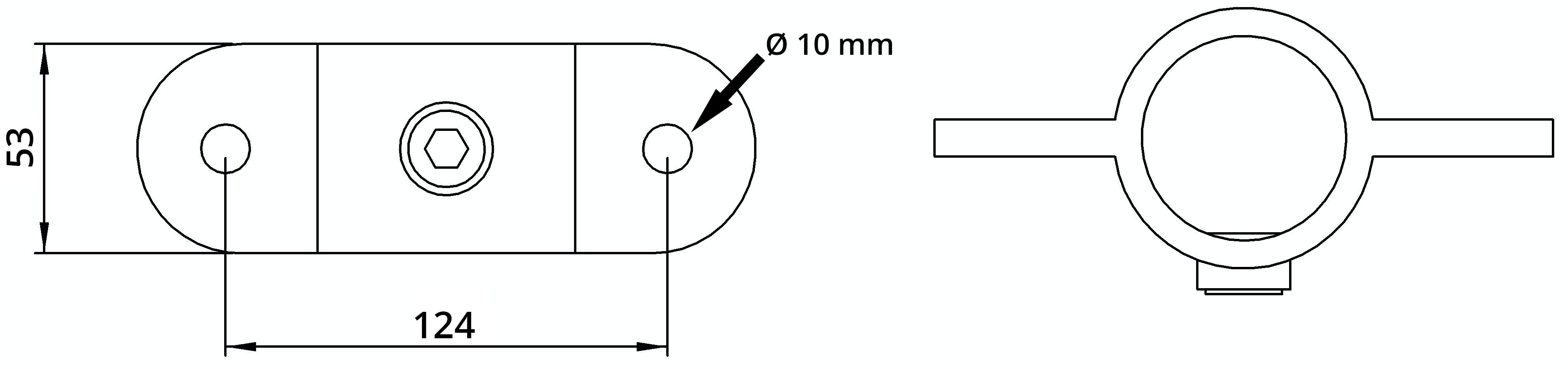 Rohrverbinder - Gelenkauge doppelt - 167ME60 - 60-3 mm - 2- - Feuerverzinkt u. Elektrogalvanisiert-167ME60