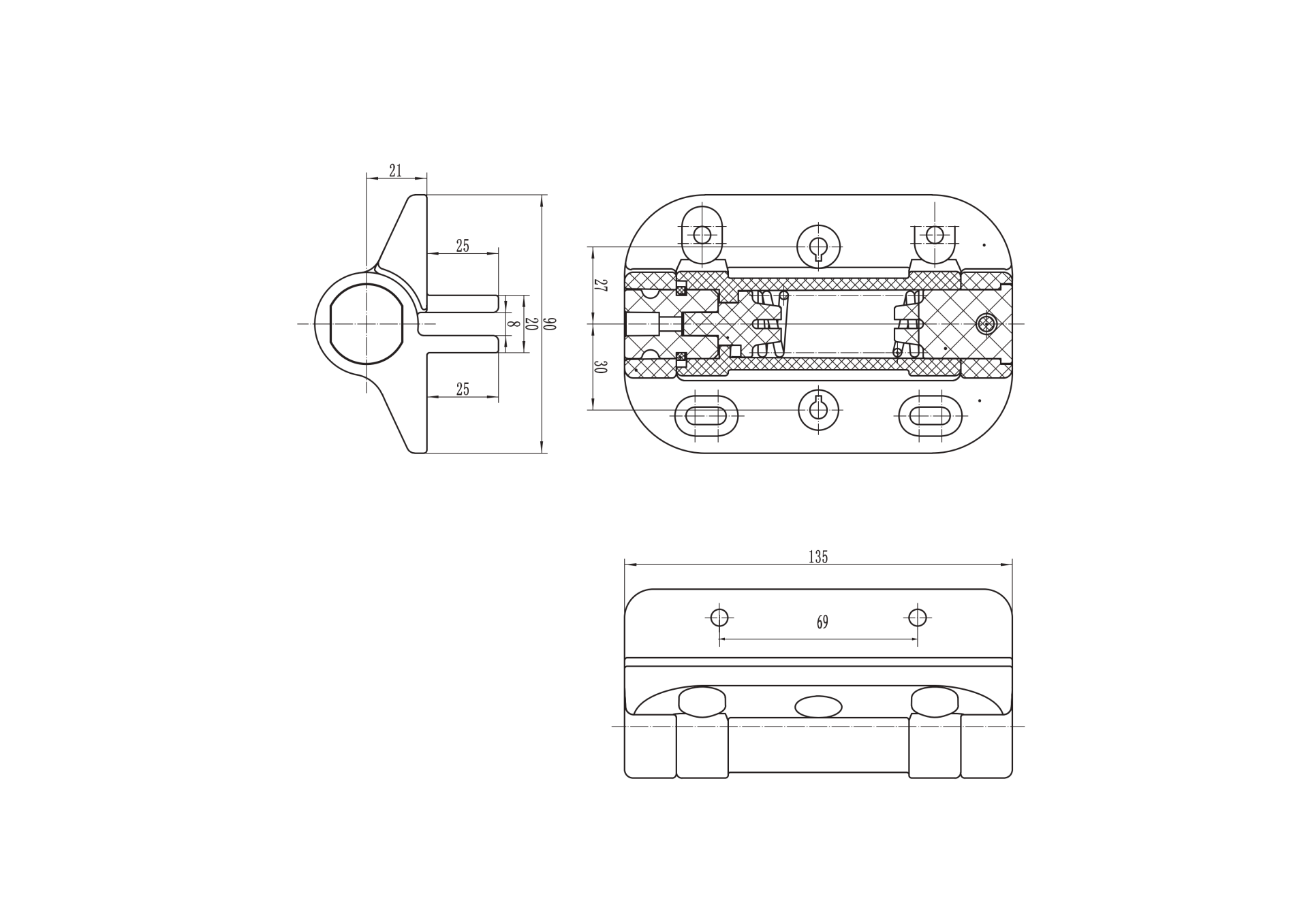 Selbstschliessendes Torband Kunststoff fuer Tore bis 480 kg einstellbare Feder-89-11D1905G135L-A.4