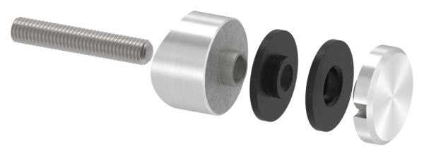 Glaspunkthalter Edelstahl V2A Ø 30 mm fuer Rohr Ø 48-3 mm Gewinde M8 fuer Glas 6-0-12-76 mm-88-1160191-240.48