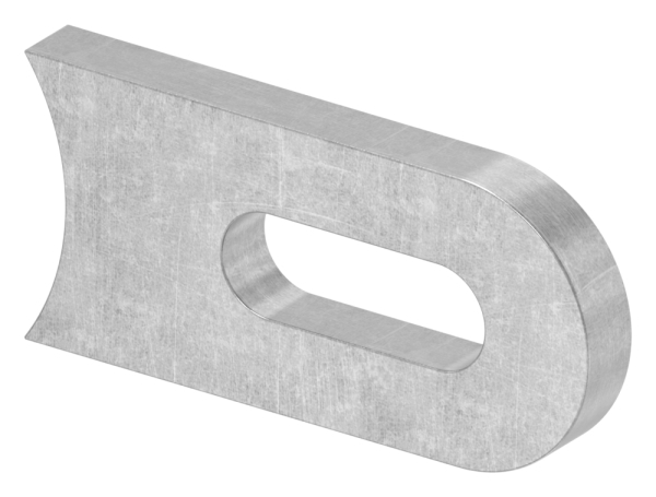 Anschweisslasche Stahl S235 roh 50 x 25 x 6 mm Langloch 25 x 9 mm Anschluss Ø 42-4 mm-88-1154111-ST-42.25