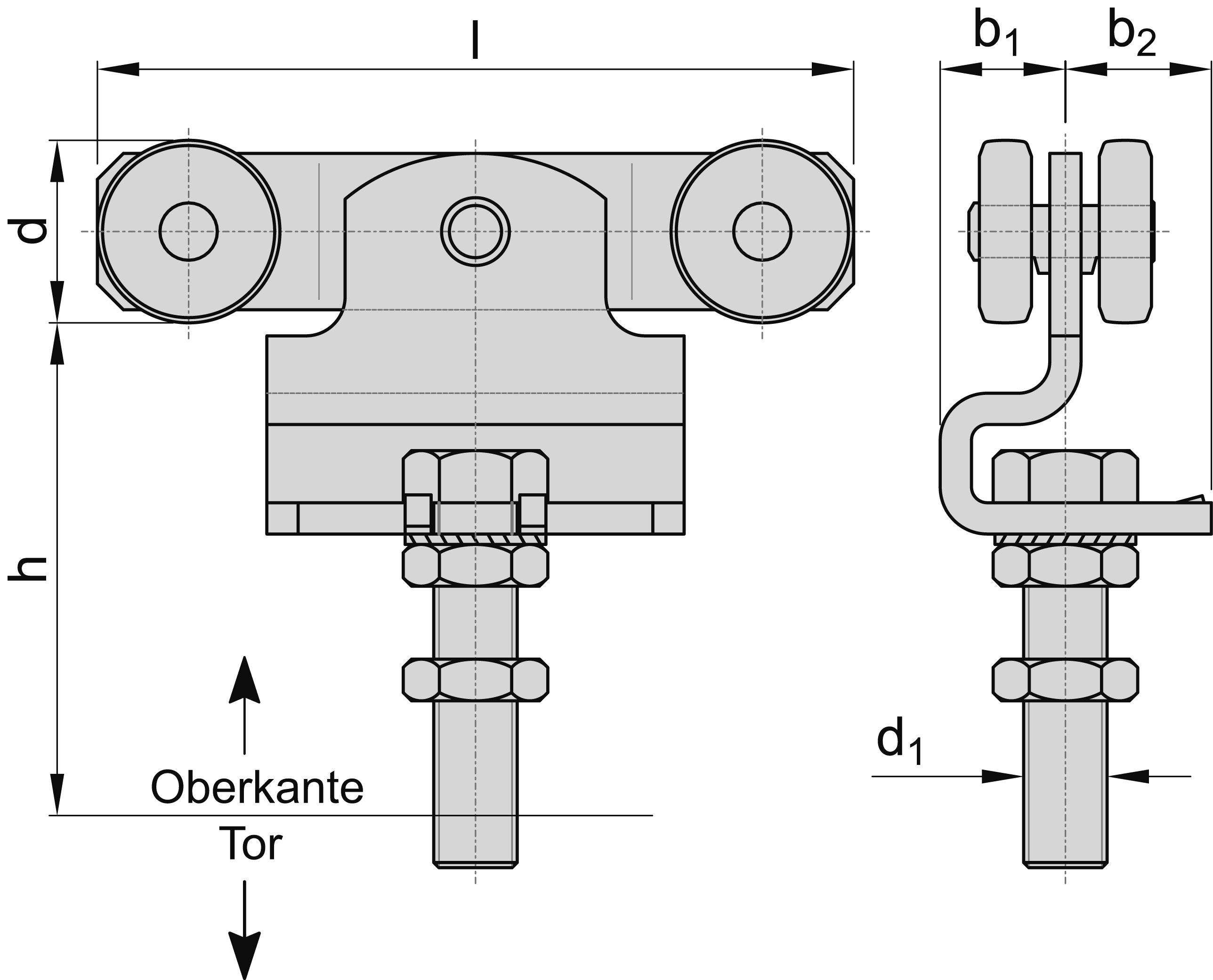 Doppelrolle Schiebetor MEA Gr- 4 verzinkt Ø 59 mm bis 1200 kg 10336440-60-0093.7