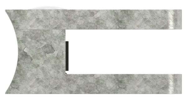 Glasklemme Zinkdruckguss roh 45 x 55 x 28-5 mm fuer Rohr Ø 48-3 mm eckig-88-113648.ZN0