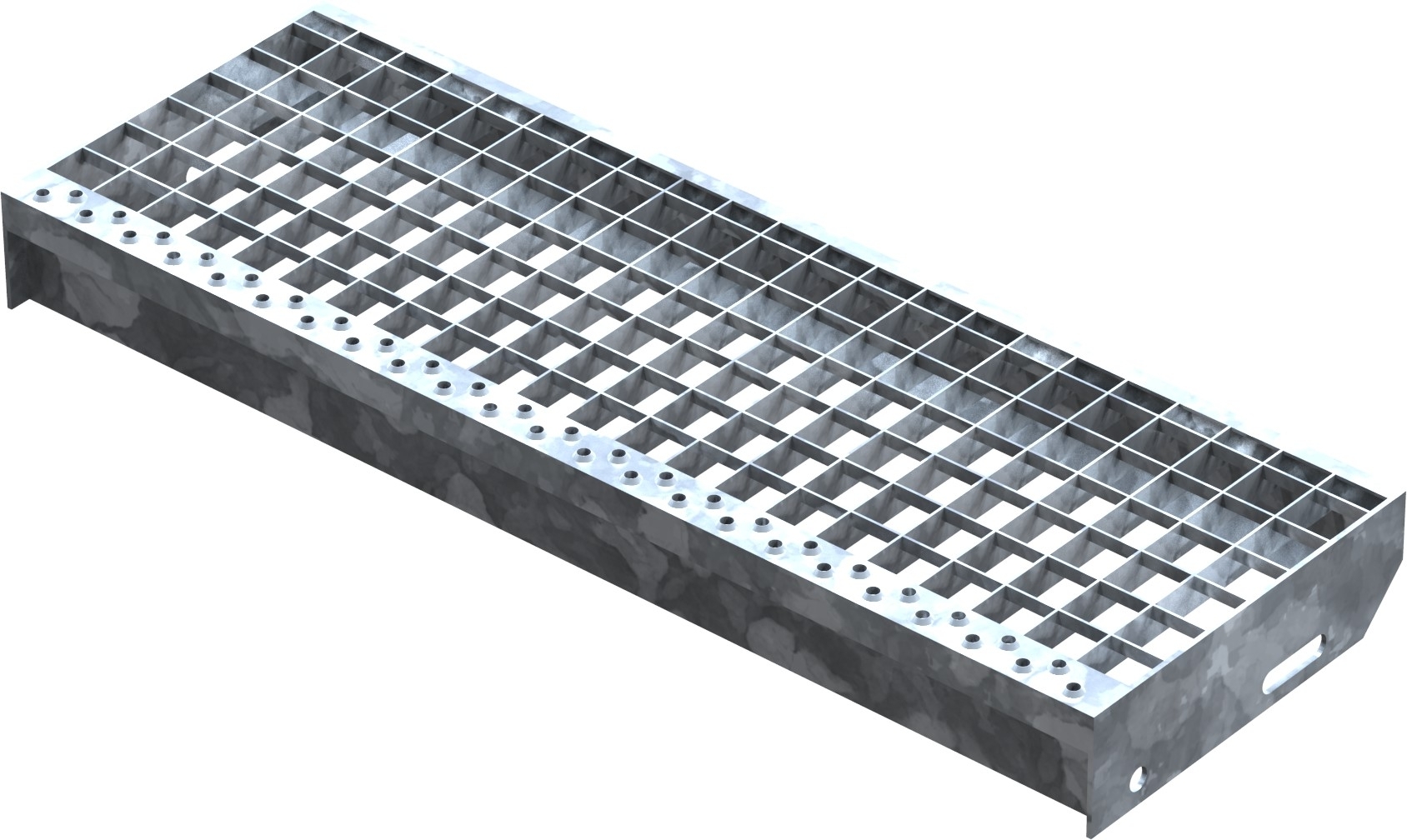 Gitterroststufe Treppenstufe Masse- 700x240 mm 30-30 mm S235JR -St37-2- im Vollbad feuerverzinkt-40-702430.7