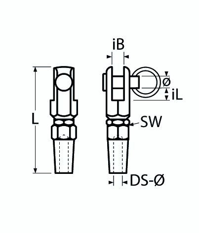 DIY Montage-Gabelterminal V4A- Verkauf in VPE-66-64-411.8404