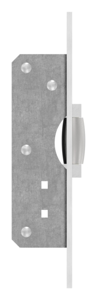 Einsteckschloss verzinkt Stulp Edelstahl mit Rollfalle- - 2 mm verstellbar-88.1140115