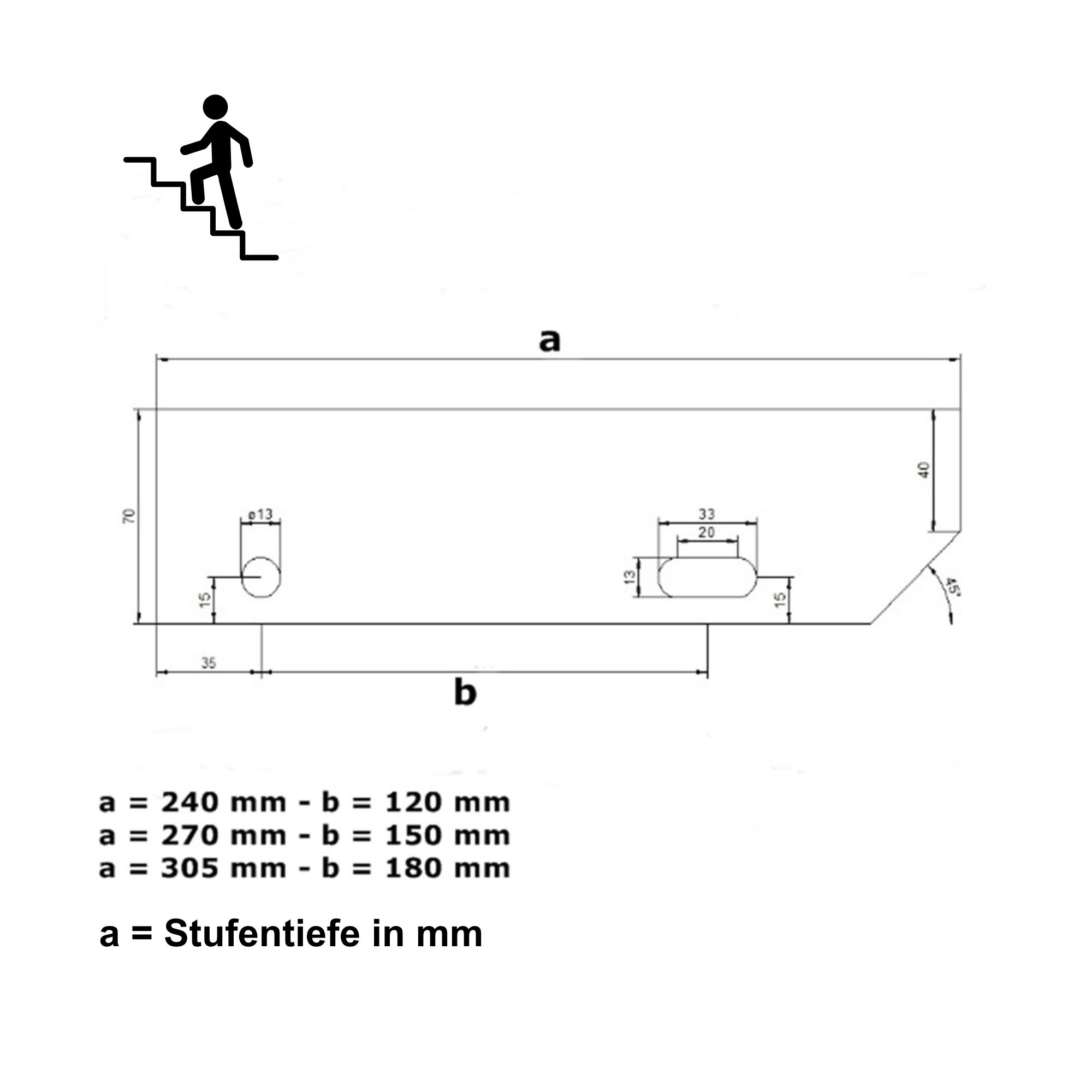Gitterroststufe 1000 x 305 MW 30-10 TS 35-2 Rutschhemmung R10-24-1003030352.8