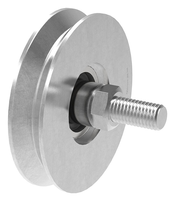 Schiebetorrolle -  98 mm - V-Rille - Stahl S235JR- verzinkt-30-4123.7