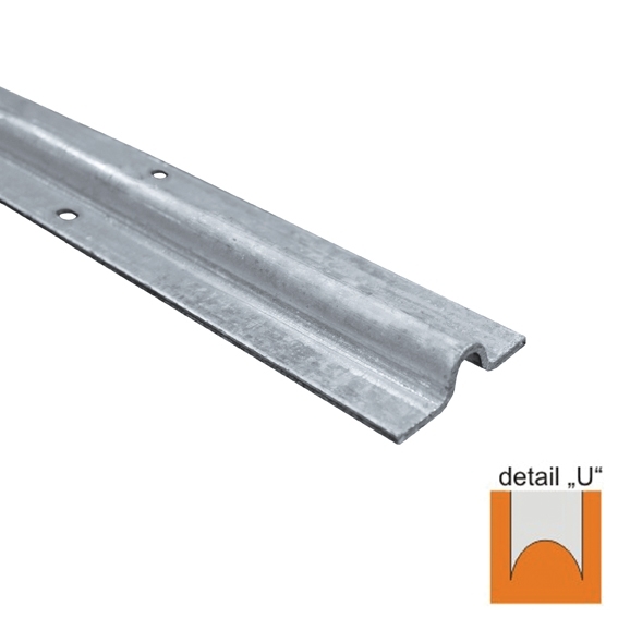 Bodenlaufschiene Edelstahl V2A U-Rille R10 L=3000 mm zum Anschrauben-89-11H839U3000-A.4