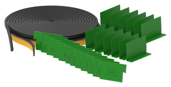 Montageset Gummi Kunststoff fuer Glas 20-76–21-52 mm L = 6000 mm fuer Aluprofil-88-1180502-GU.6M
