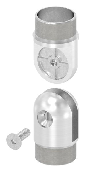 Handlauf Gelenkverbinder V4A Ø 42-4 x 2 mm verstellbar poliert-11-3636-A.1