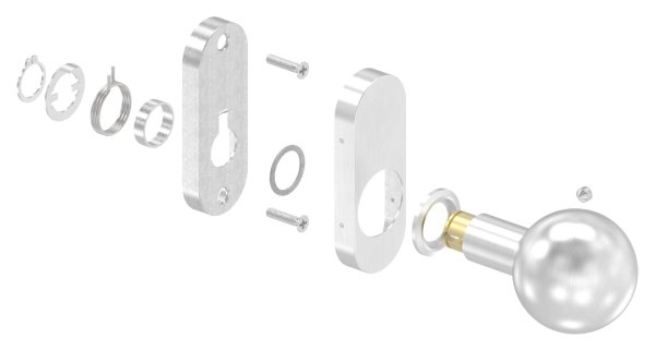 Tuerdruecker gerade mit Kugel Ø 50 mm drehbar V2A-11-3516.4