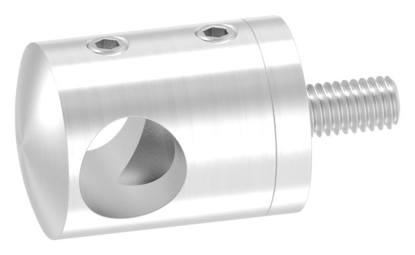 Querstabhalter FLACH Edelstahl  V2A Gelaender Stabhalter fuer Rundstaebe 12 mm inkl- Schrauben-11-1011.4