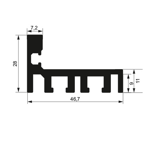 Glastuerprofil L-Form Aluminium eloxiert fuer Wandmontage-89-11GSALZL6000NE-A.4