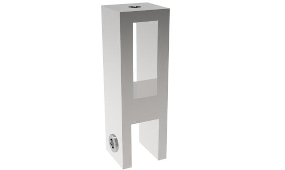 Stangenhalter fuer Rundstange Ø 19 mm- Edelstahl V2A- 30x10 mm Profil- glanz-89-11GS304ZP223PCR-A.4