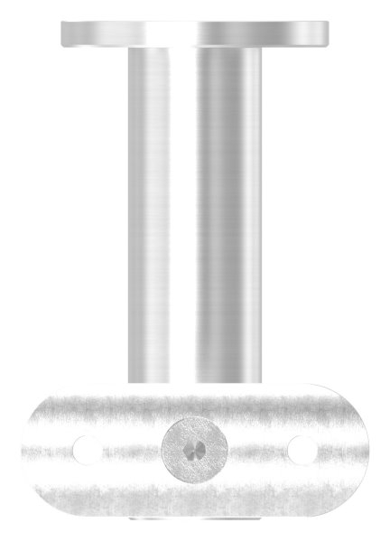Handlaufhalter V2A fuer Rohr 42-4 mm- Wandabstand 80 mm- Ronde Ø 50 mm- mit Anschlussplatte-11-2065.4