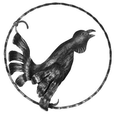 Auerhahn -rechts- Zierelement - Ø 300 mm - Stahl S235JR- roh-30-3189R.8