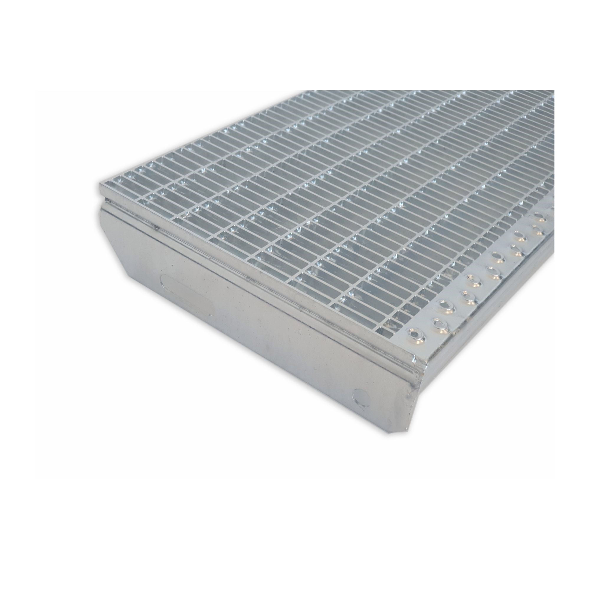 Gitterroststufe Treppenstufe Masse- 900x270 mm 30-10 mm S235JR -St37-2- im Vollbad feuerverzinkt-40-M-902731.7