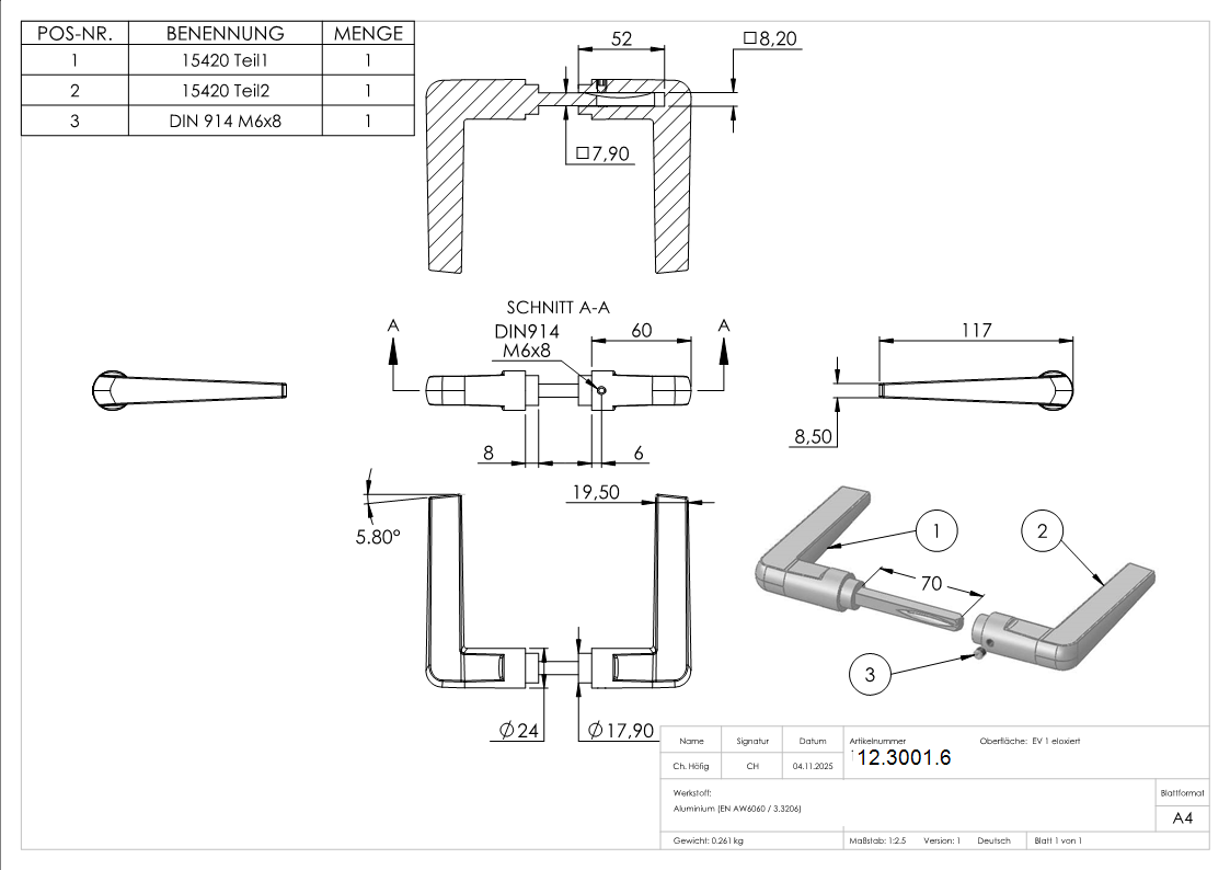 Alu-Tuerdrueckerpaar gerade-12-3001.6