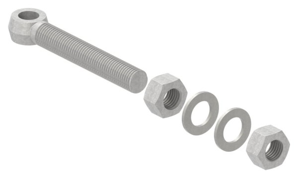 Torband Augenschraube M24 x 160 mm - Komplett Feuerverzinkt - inkl- Muttern - Scheiben-30-3524.8