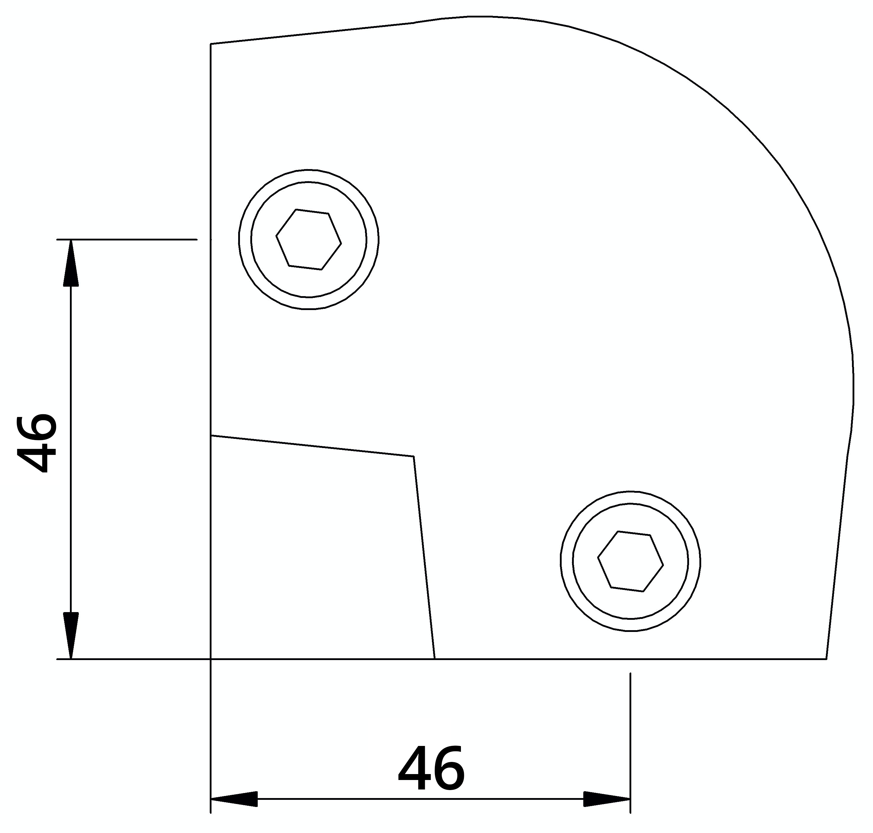 Rohrverbinder Bogen 90° verstellbar 0-11° Ø 33-7 mm -1- - Temperguss verzinkt - 154B34-154B34
