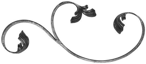 Leichtbarock - links - Masse- 120x280 mm - Material- 12x5 mm - Stahl S235JR- roh-30-1747.8