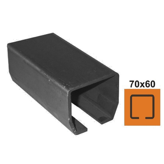 Laufschiene Stahl roh 70 x 60 x 3-5 mm L = 6000 mm-89-11H0270X60FE6000-A.4