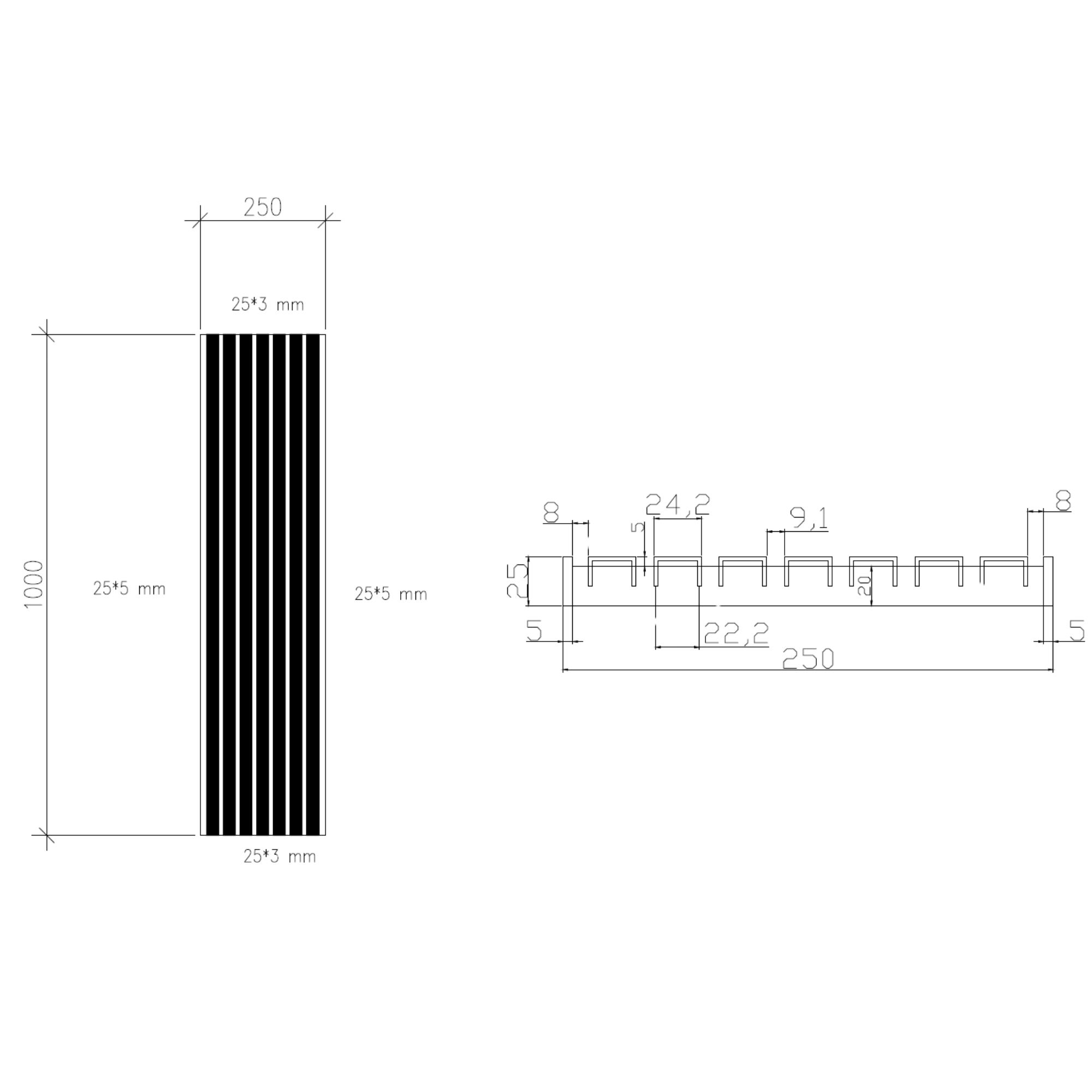 Bootsstegrost Mae- 250x1000x25 mm feuerverzinkt-22-25100202.7