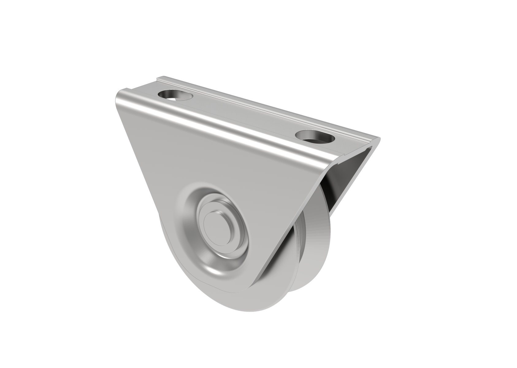 Schiebetorrolle Stahl verzinkt  78 mm V-Rille mit Auensttzplatte bis 300 kg-89-11H31V80C-A.4