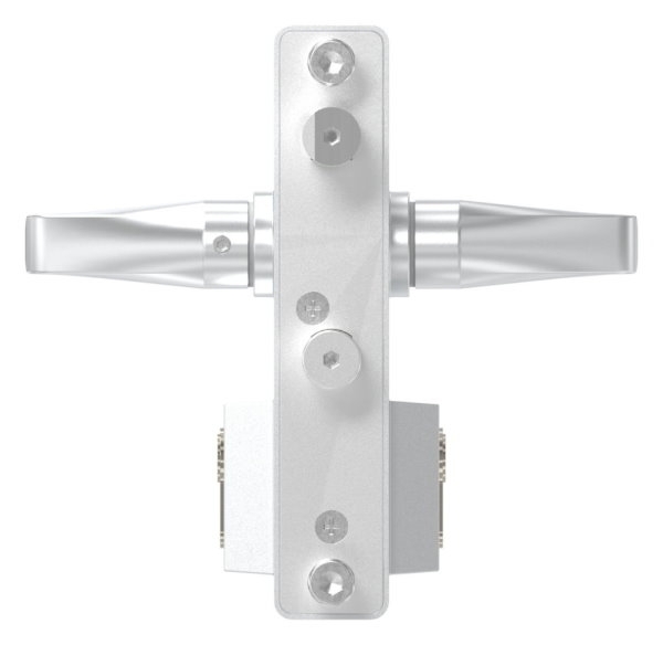 Gittertorschloss GTS 2 fuer Rohrstaerke 40-60mm- montagefertiges Set- silber-88-1156700-ALU.SI