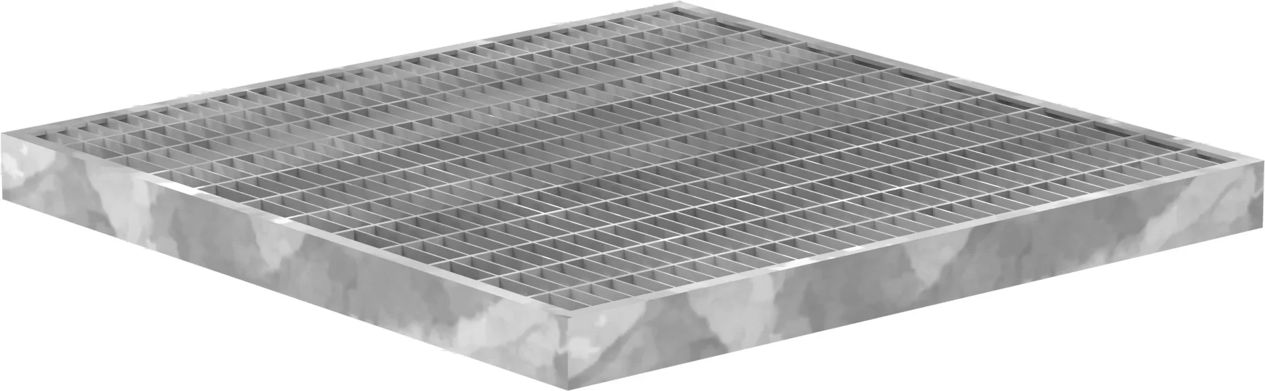 Garagen-Gitterrost - Masse-  390x390x30 mm 30-10 mm - aus S235JR -St37-2- im Vollbad feuerverzinkt-23-39393130.7