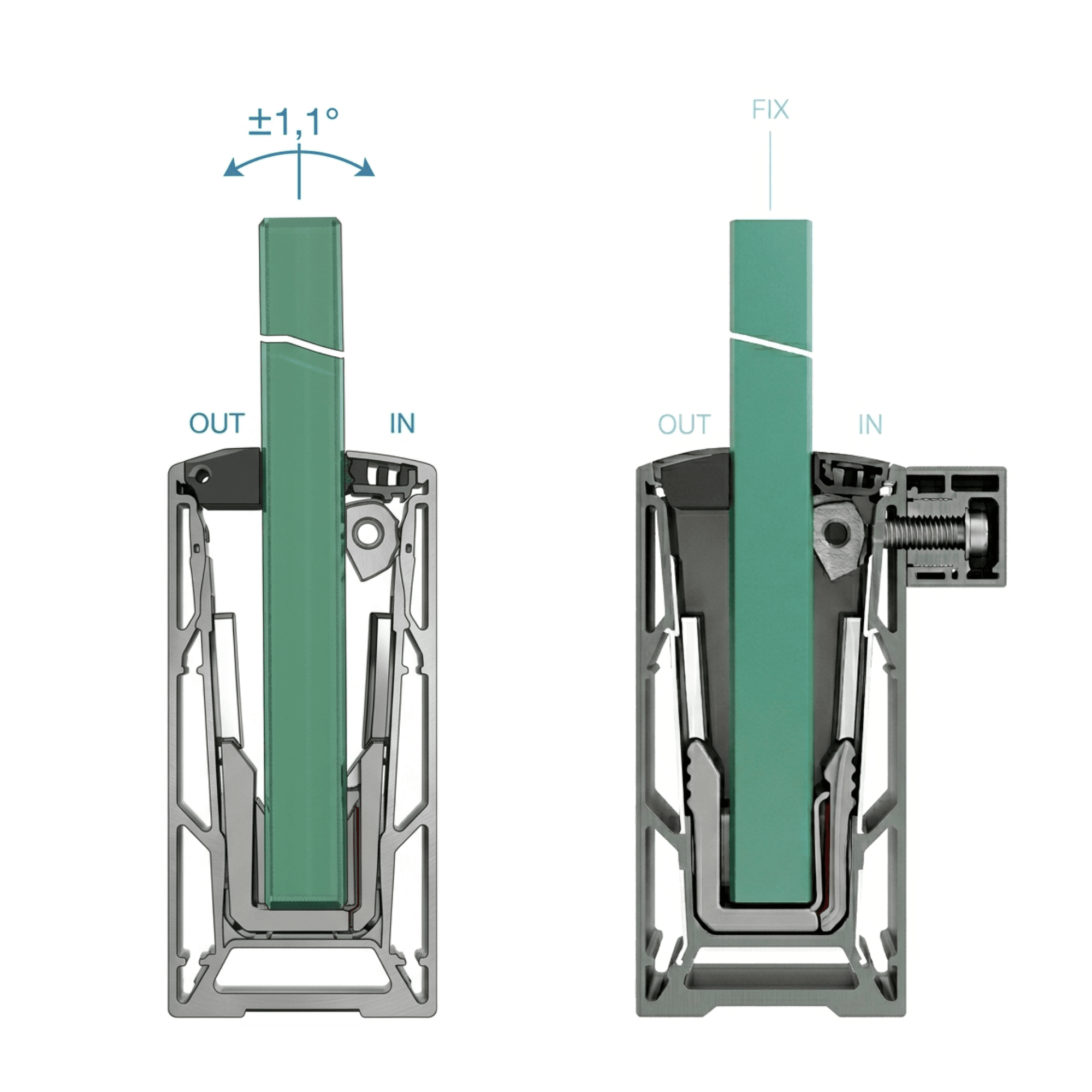 Justierbare Glasprofile