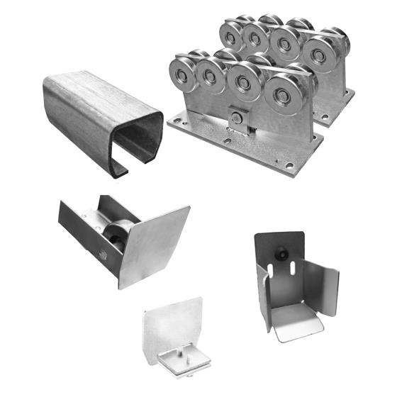 Freitragendes Schiebetor Set Stahl verzinkt fuer Profil 136x142 mm bis 900 kg-89.SV136X142ZNCLASIC