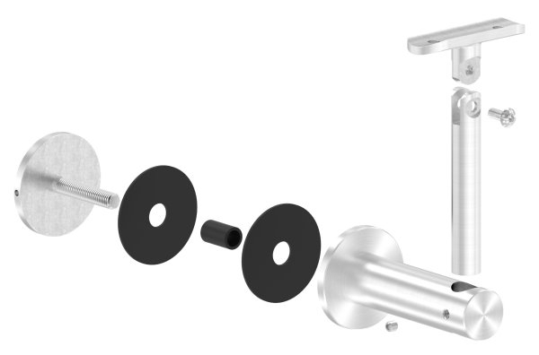 Handlaufhalter V2A Anschluss 42-4 mm Wandabstand 82 mm fuer Glas Gelenk-11-2063.4