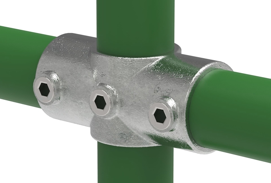 Rohrverbinder Kreuzstueck durchgehend Ø 26-9 – 60-3 mm - Temperguss verzinkt - 119-119