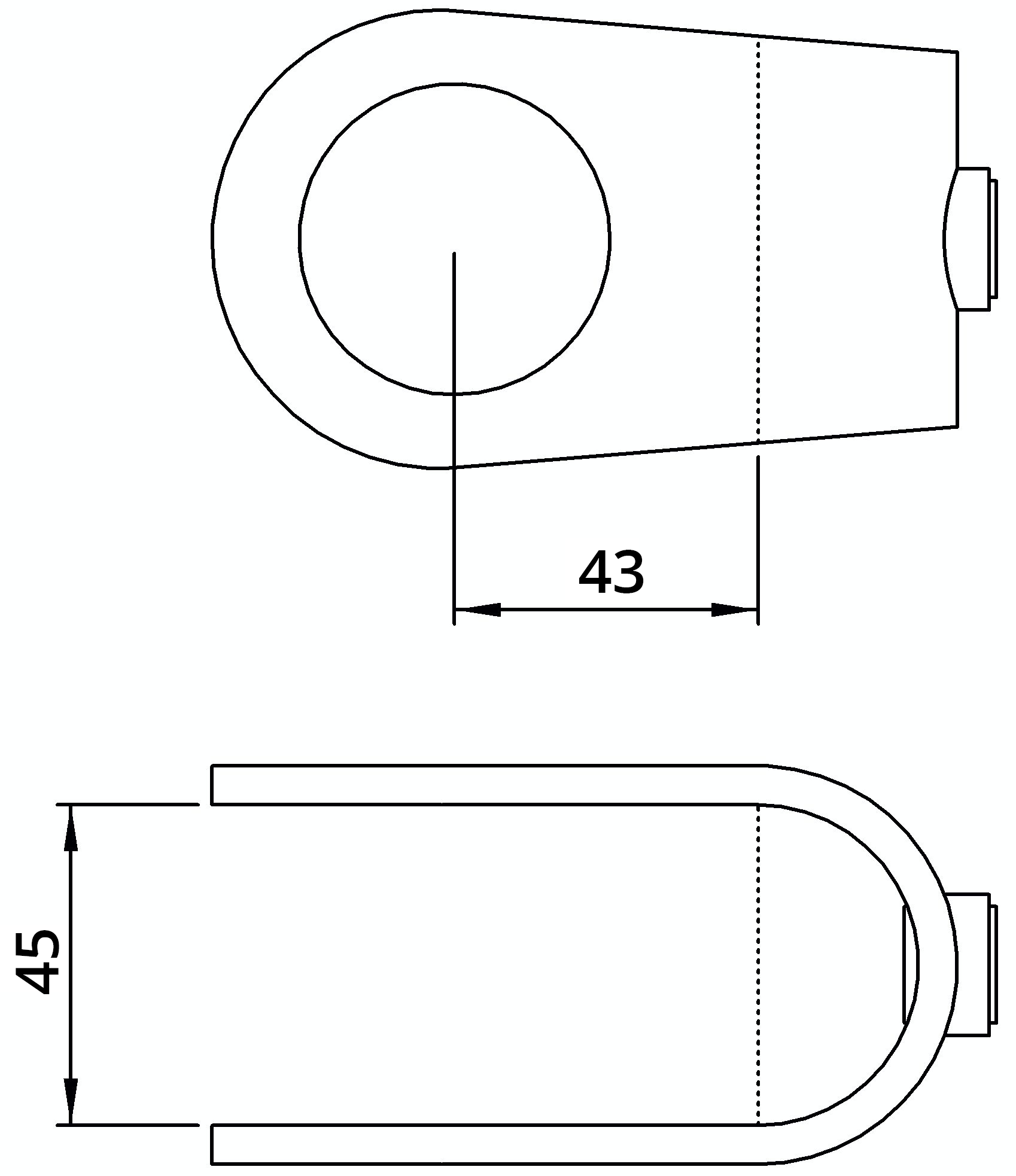 Rohrverbinder - Kreuzstueck offen - 160C42 - 42-4 mm - 1 1-4- - Feuerverzinkt u. Elektrogalvanisiert-160C42