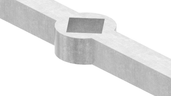 Lochleiste fuer schraeges Quadratrohr Material- 14x14 mm Laenge- 2000 mm Stahl S235JR- roh-30-1632.8
