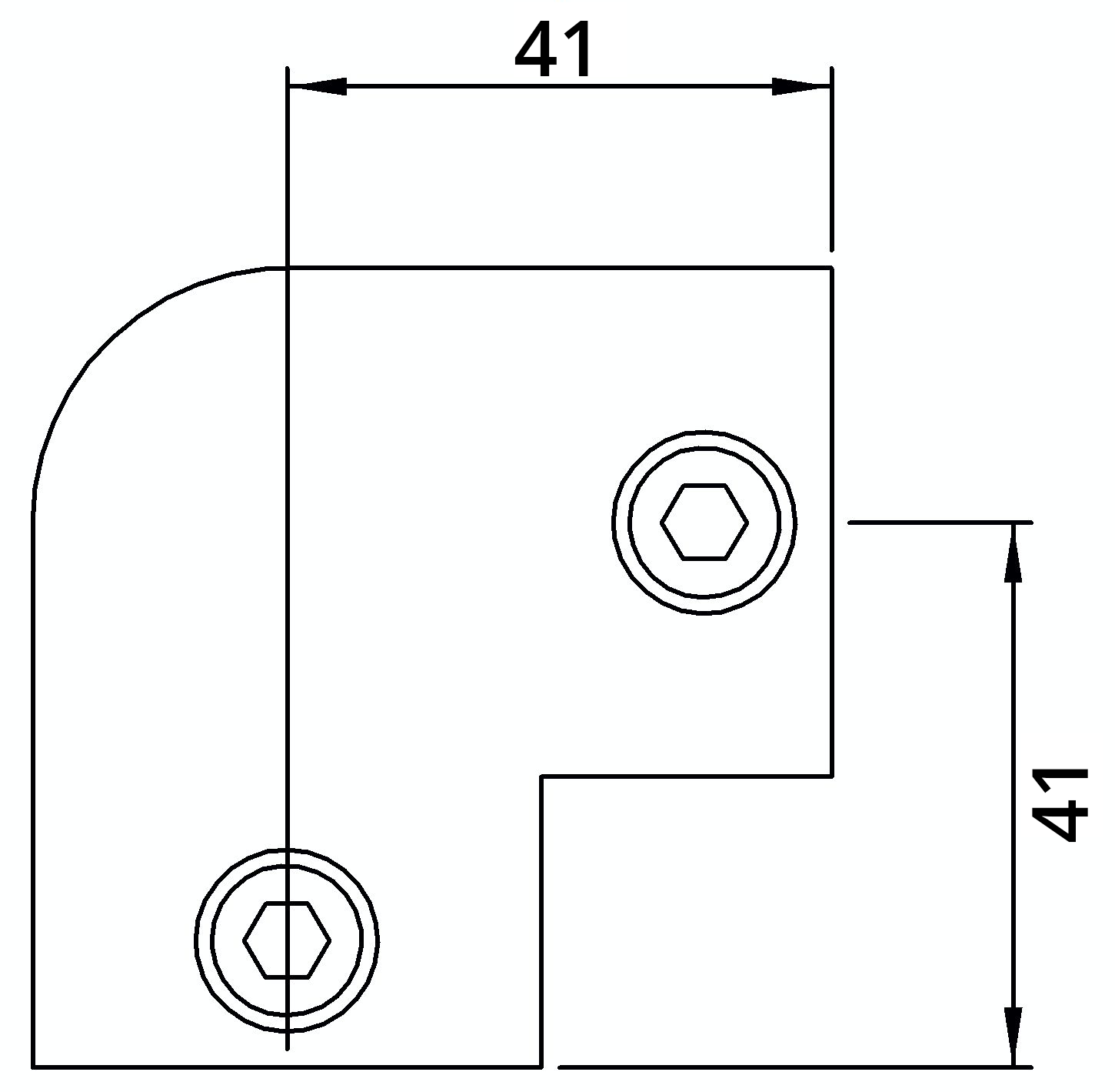 Rohrverbinder - Bogen 90° - 125A27 - 26-9 mm - 3-4- - Feuerverzinkt u. Elektrogalvanisiert-125A27