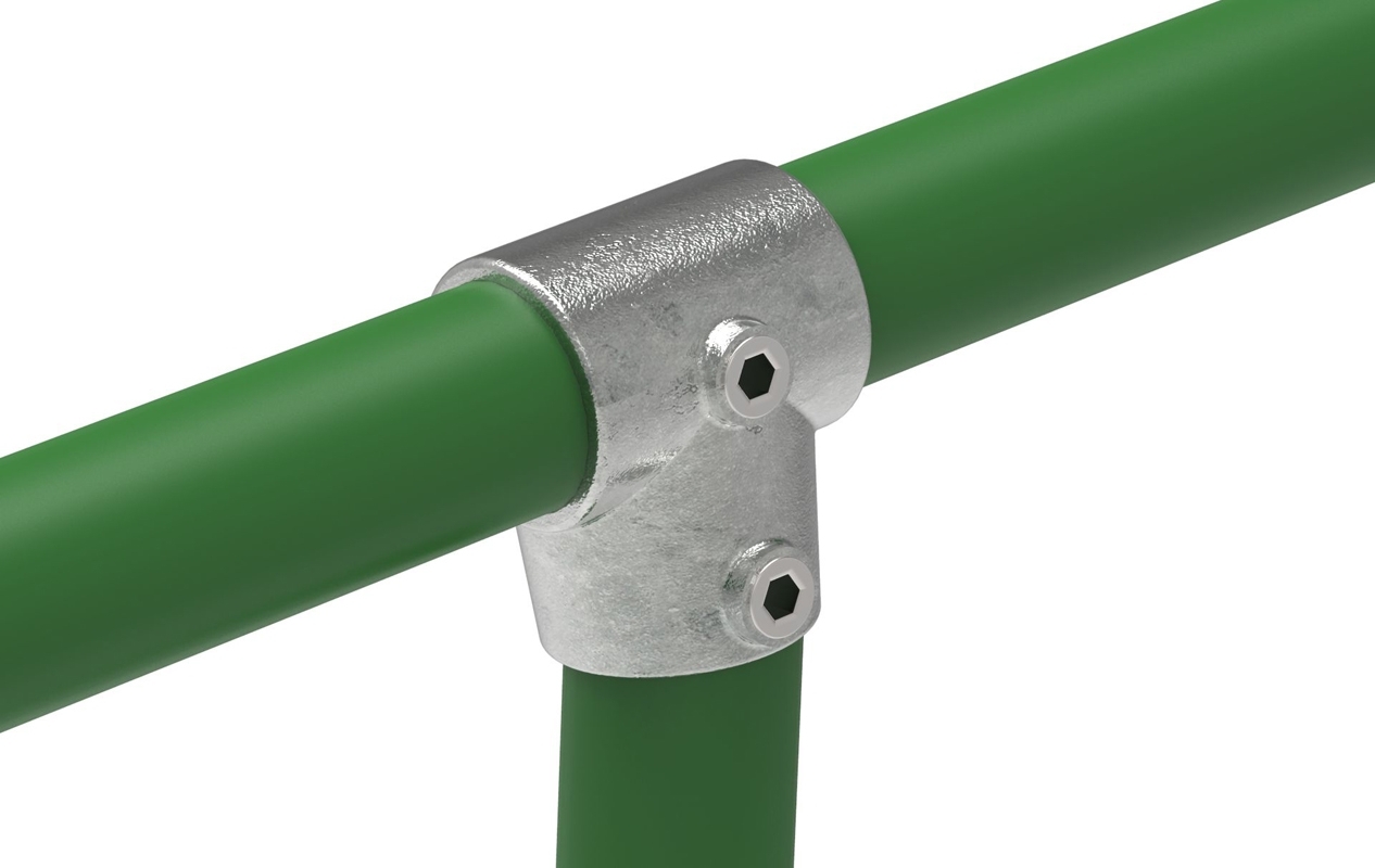 Rohrverbinder T-Stueck kurz verstellbar 0-11° Ø 33-7 mm -1- - Temperguss verzinkt - 153B34-153B34