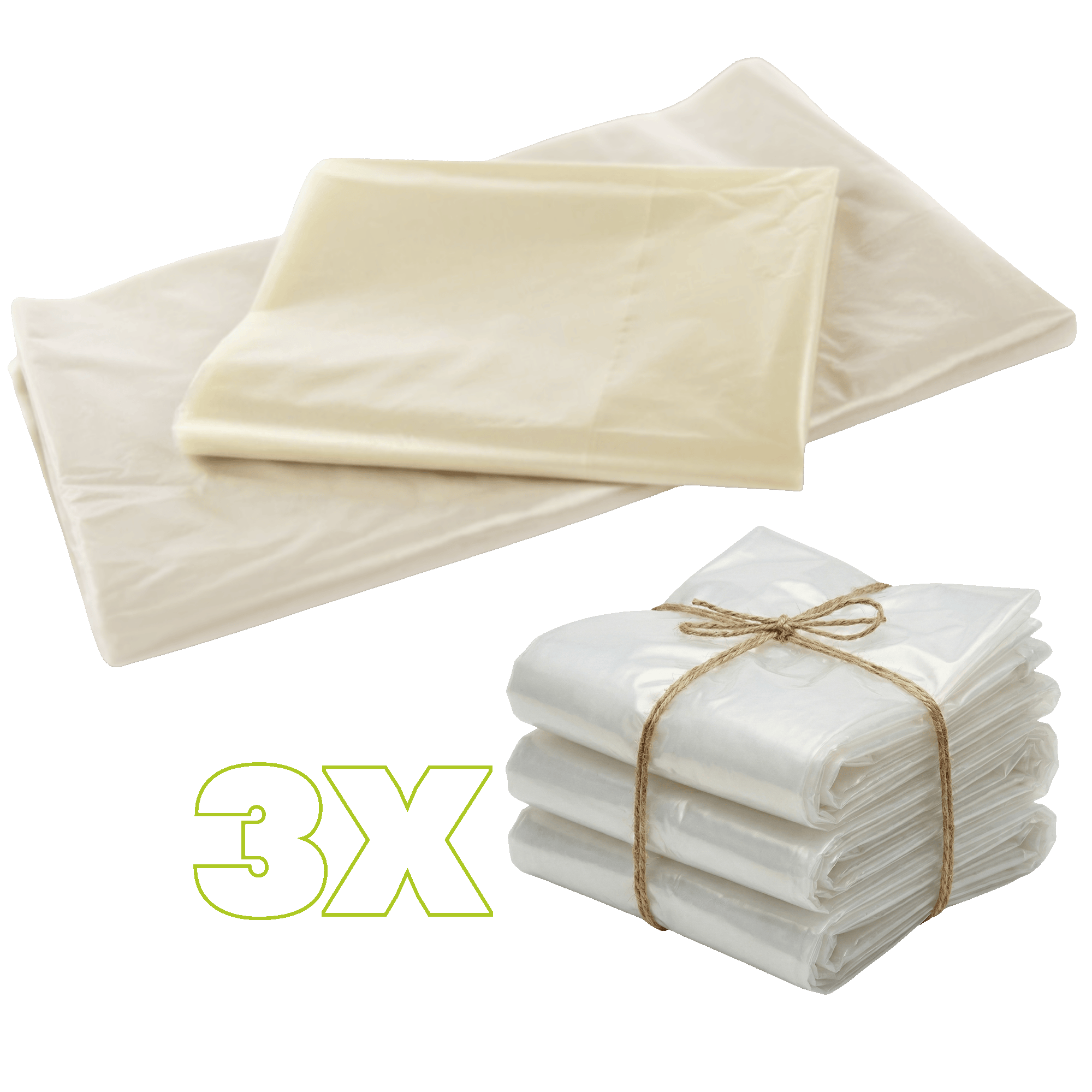 3x Container Inliner 2500 Liter 90my Transparent - XXL Abdeckhaube fuer Paletten - Industrie Qualitaet-1SFB1250-850X210090_3