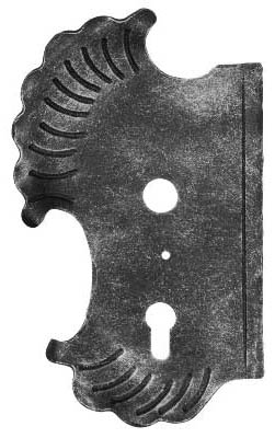 Schlossplatte links - Masse- 148x240x3 mm - Dornmass- 60 mm - Stahl S235JR- roh-30-3328-L.8