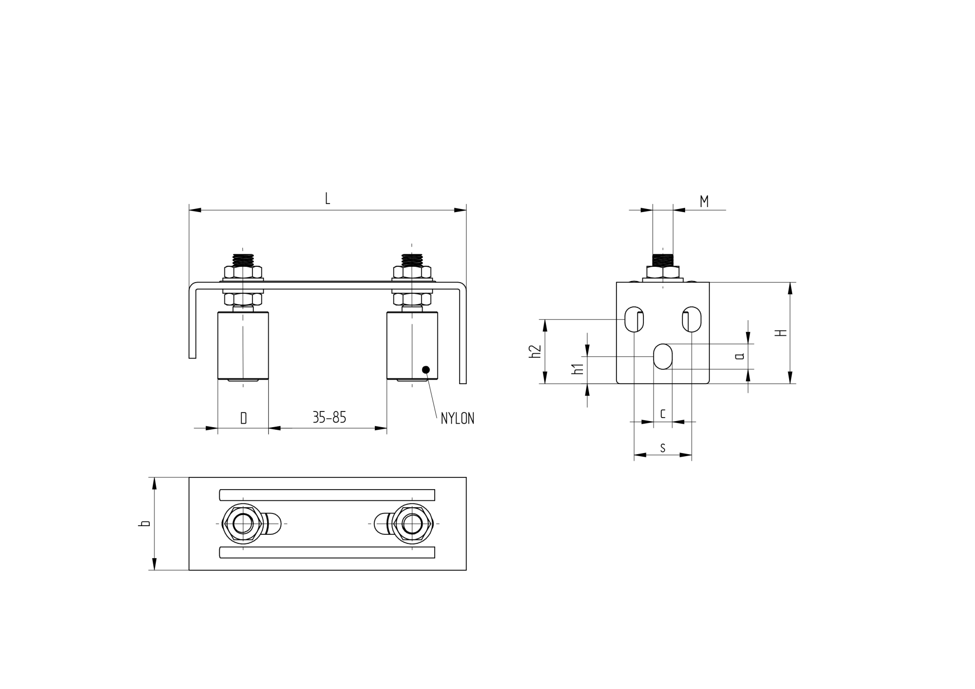 Obere Torfuehrung mit 2 Rollen Edelstahl V2A 164x57x60 mm verstellbar-89-11H8122S-A.4