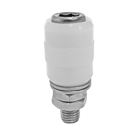Fhrungsrolle Nylon wei  32 mm Edelstahl V2A mit Gewinde M12-89-11H80432W-A.4