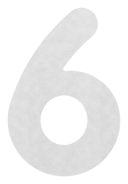 Hausnummer 6 - gross - Masse- 200 mm x 300 mm - V2A-11-8070.4