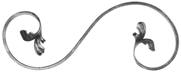 Leichtbarock - links - Masse- 120x300 mm - Material- 12x5 mm - Stahl S235JR- roh-30-1751.8