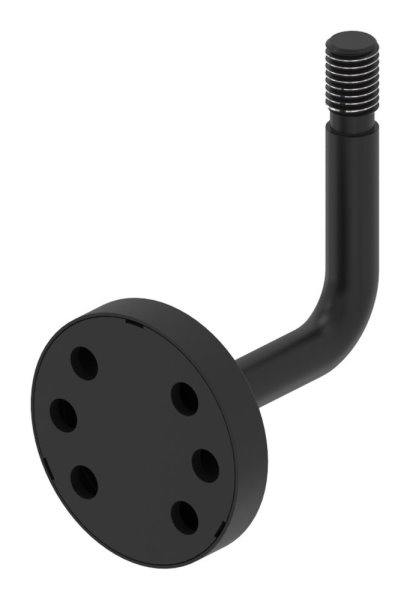 Handlaufhalter Edelstahl V2A M12 Wandabstand 75 mm RAL 9005 schwarz matt inkl- Rosette-88-1150504-240-75.9005