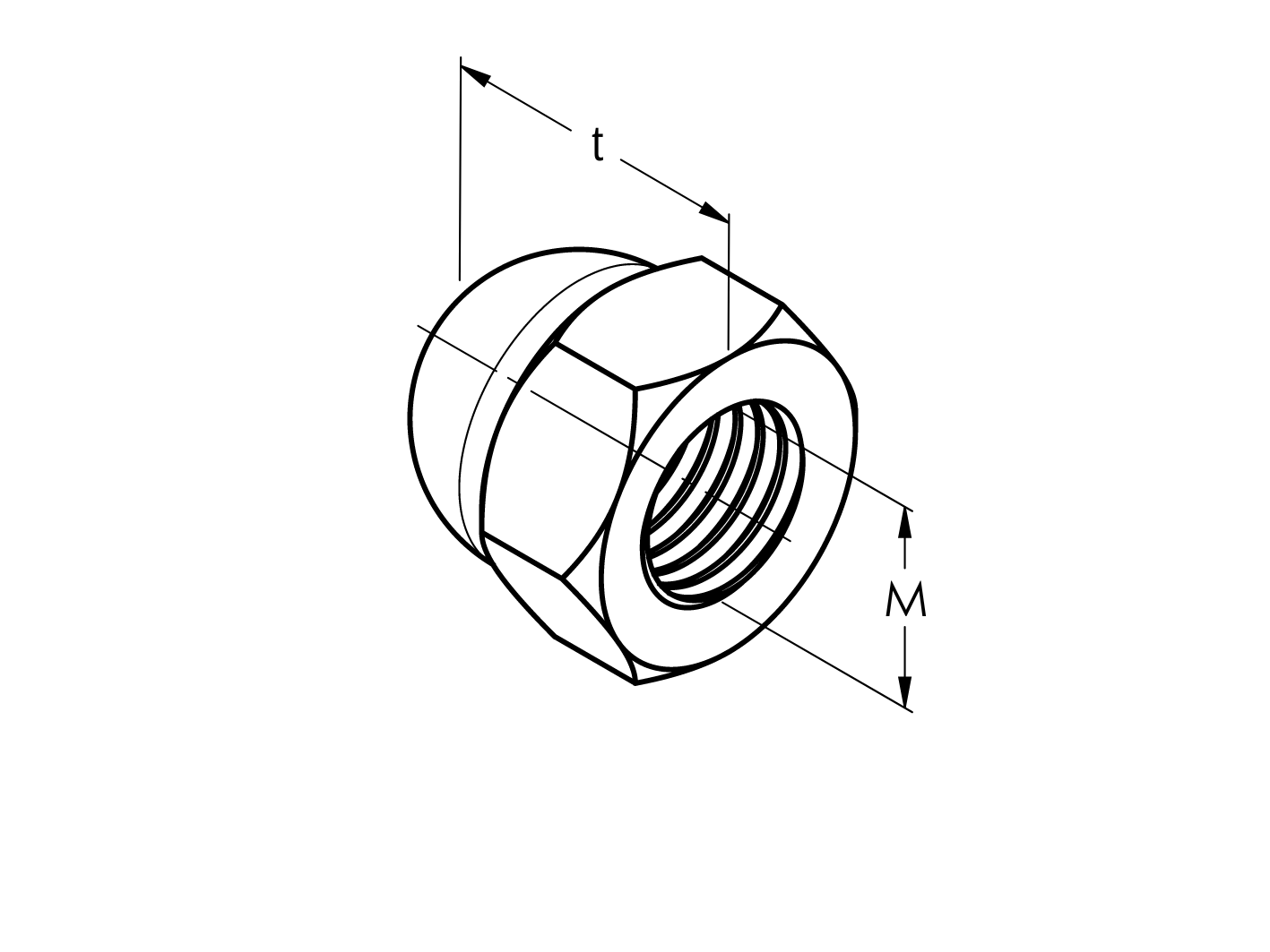 Hutmutter Stahl galvanisch verzinkt M10 nach DIN 1587-89-11DIN1587M10ZN-A.4