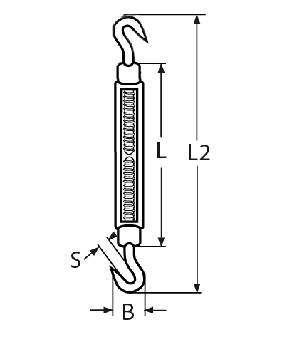Spannschloss Laenge- 90 – 440 mm V4A- Verkauf in VPE-66-64-411.82464B